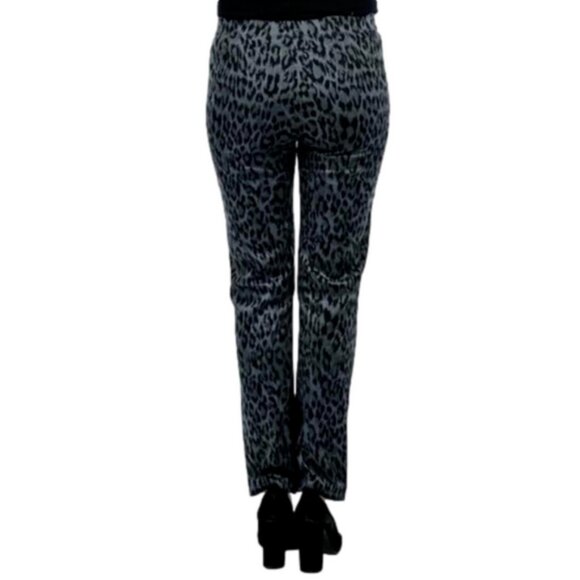 New Kim & Co Grey Leopard Stretch Skinny Pants (bin 1V) - Picture 3 of 4